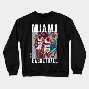 Miami heat basketball  vector graphic design Crewneck Sweatshirt